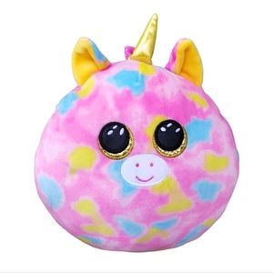 2021 TY Squish-a-Boos FANTASIA Pink Unicorn Cushion Pillow Plush TY No Tags